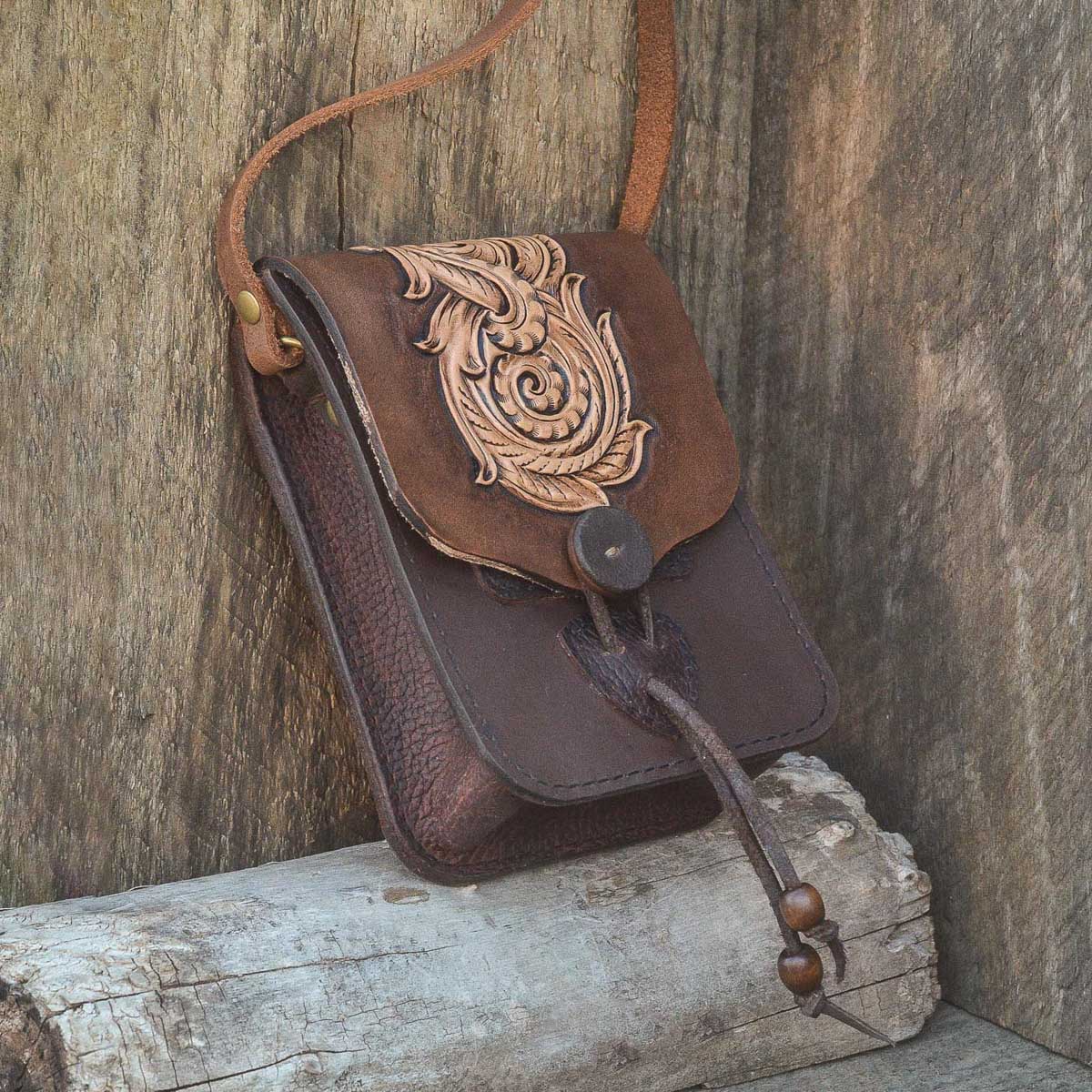 Handcrafted Leather Crossbody Purse