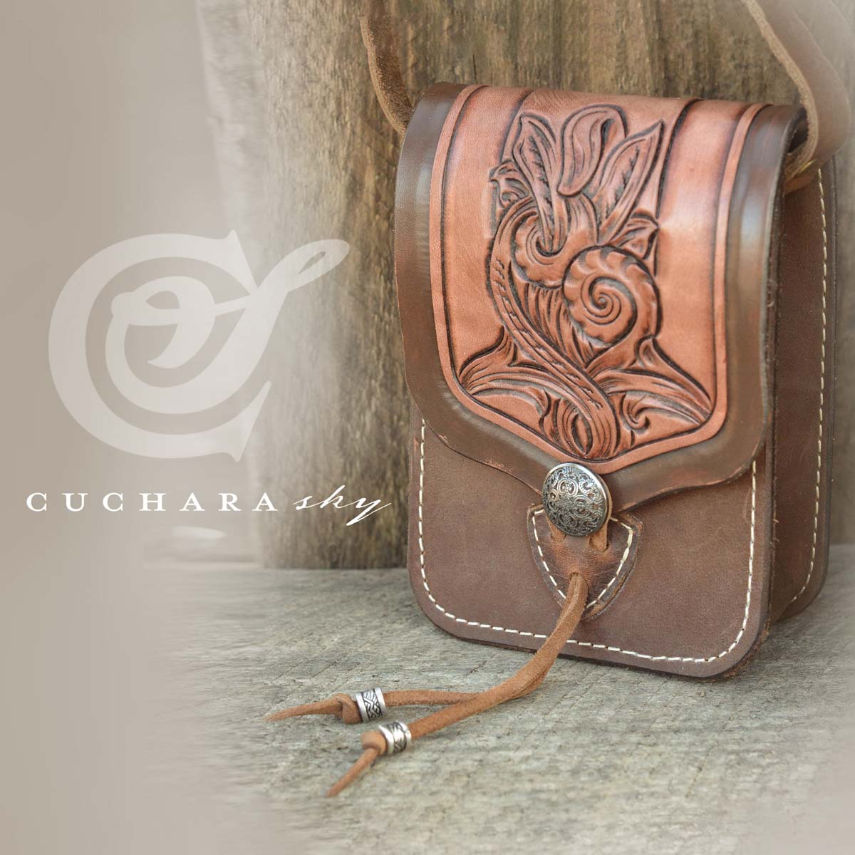 CucharaSky Handcrafted Leather Crossbody Purse